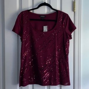 Short sleeve sequin top